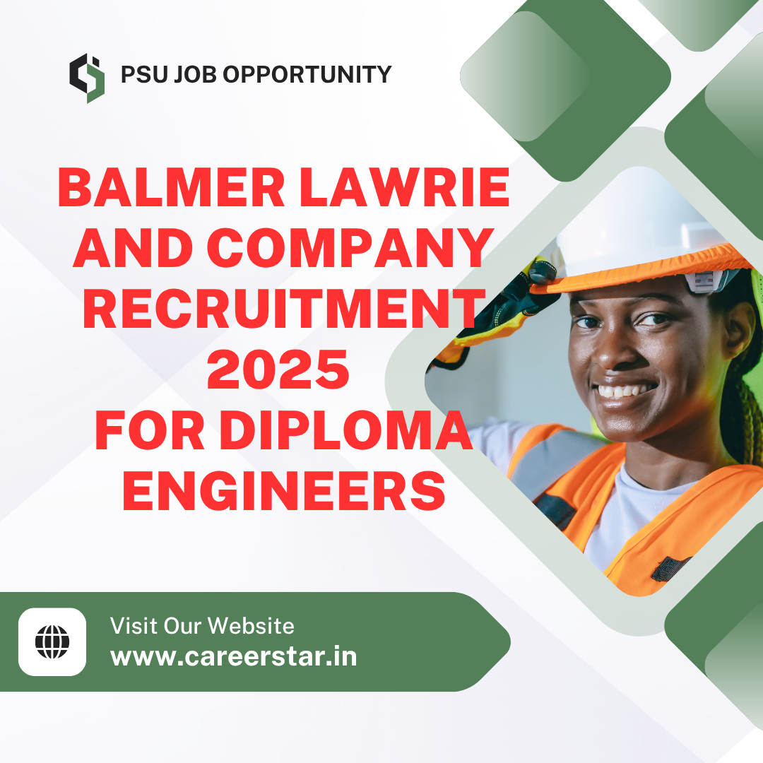 Balmer Lawrie and Company Recruitment 2025 for Diploma Engineers Across Pan India: Check Eligibility Criteria, Age, Qualification, Pay Scale and Selection Process