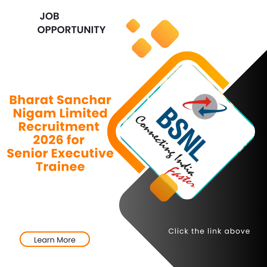 Bharat Sanchar Nigam Limited Recruitment 2026 for Senior Executive Trainee