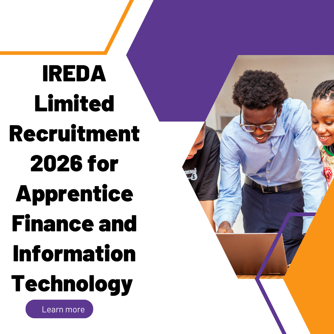 IREDA Limited Recruitment 2026 for Apprentice Finance and Information Technology Total 10 Vacancy Out