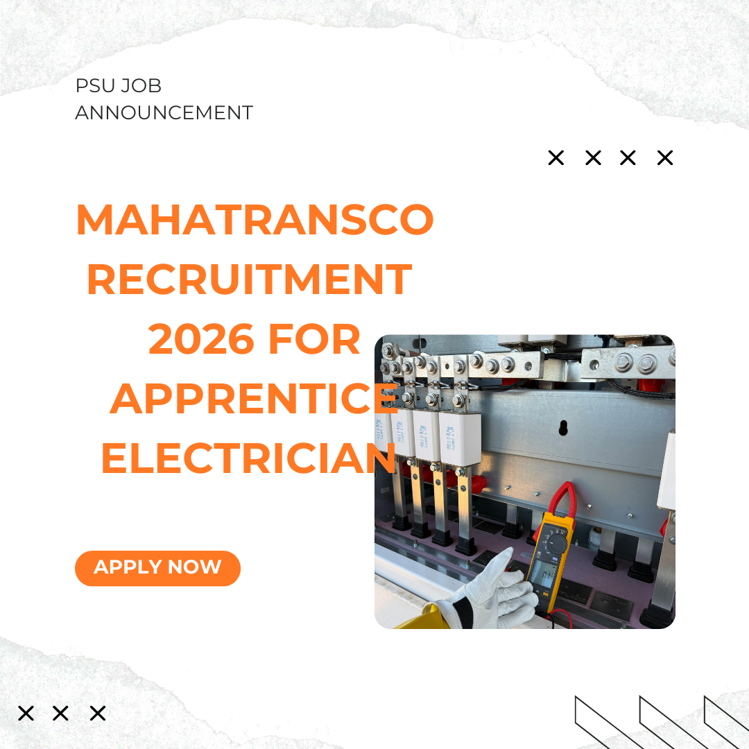 MAHATRANSCO Recruitment 2026 for Apprentice Electrician Total 30 vacancies out