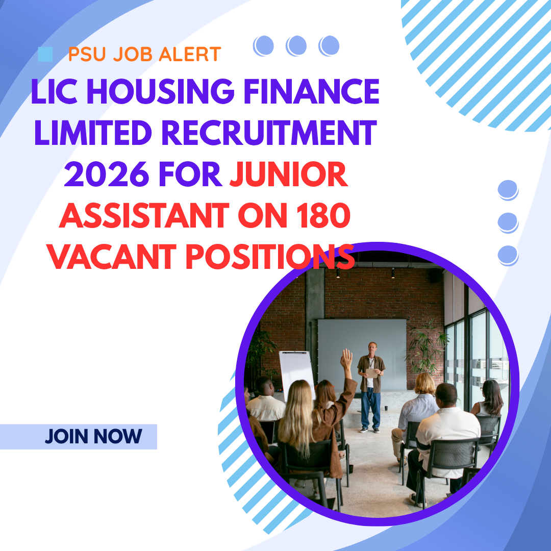 LIC Housing Finance Limited Recruitment 2026 for Junior Assistant on 180 Vacant Positions careerstar.in