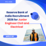 Reserve Bank of India Recruitment 2026 for Junior Engineer Civil and Electrical careerstar.in