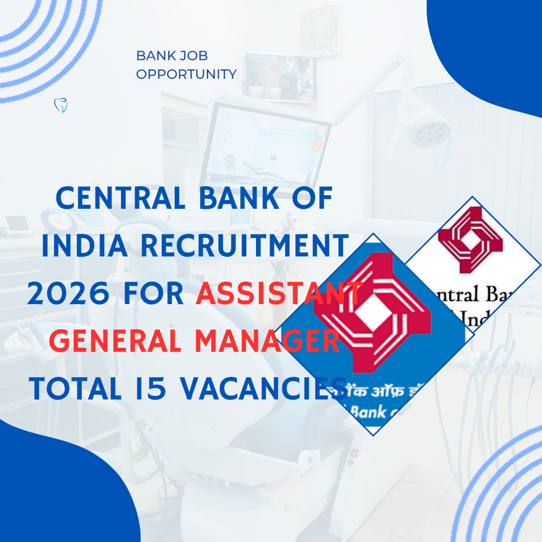 Central Bank of India Recruitment 2026 for Assistant General Manager Total 15 Vacancies Out Apply Online careerstar.in