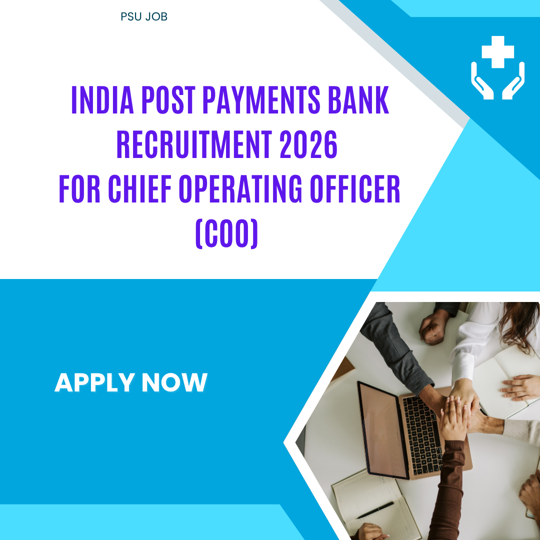 India Post Payments Bank Recruitment 2026 for Chief Operating Officer (COO) Apply Online careerstar.in