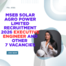 MSEB Solar Agro Power Limited Recruitment 2026 Executive Engineer and Other 7 Vacancies careerstar.in