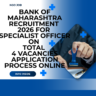 Bank of Maharashtra Recruitment 2026 for Specialist Officer on total 4 vacancies application process online careerstar.in