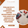Punjab State Power Corporation Limited Recruitment 2026 for Assistant Lineman on 3000 vacant positions Apply Online careerstar.in