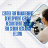 Center for Management Development Kerala Recruitment 2026 for Senior Research Fellow Apply Online careerstar.in