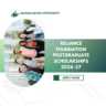Reliance Foundation Postgraduate Scholarships 2026-27 Apply Now careerstar.in